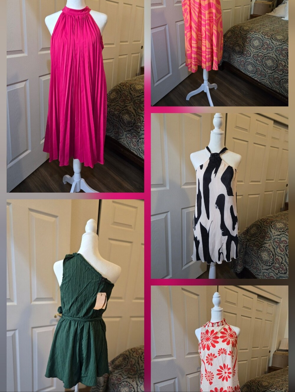 Shoulder Emerald Green Dress Mixed Dress Five Pieces.For Women Petite In Size